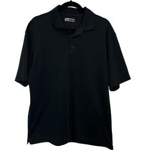 Mens Nike Fit Dry Golf Shirt Black Short Sleeve Size Large